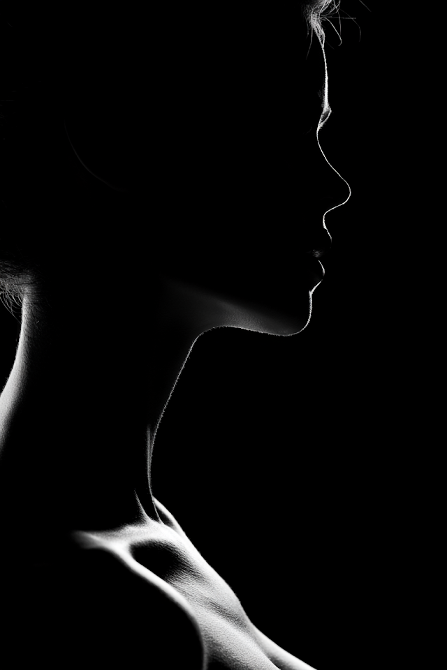 Elegant Silhouette of a Feminine Neck and Chest