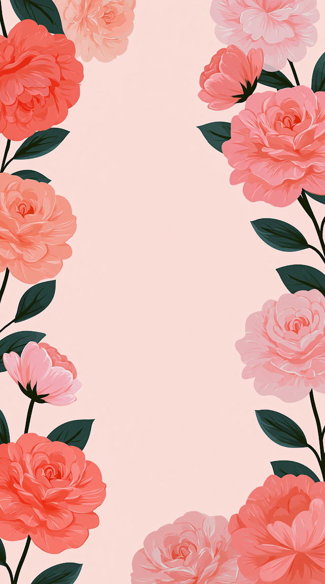 Elegant Spring Floral Background with Pastel Roses