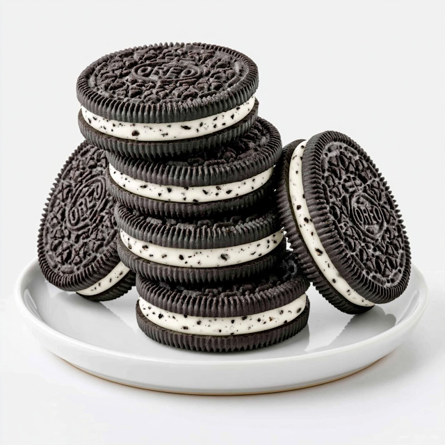 Elegant Stack of OREO Cookies on Artisan Plate
