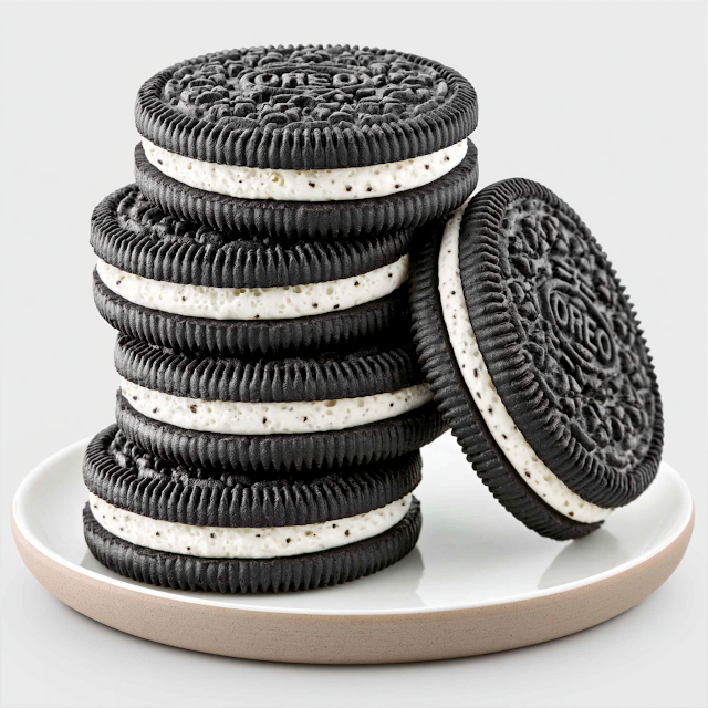 Elegant Stacking of OREO Cookies on Artisan Plate
