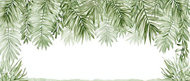 Elegant Tropical Botanical Watercolor Banner