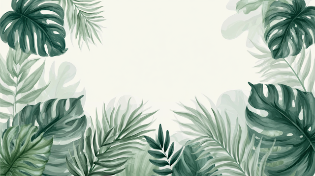Elegant Tropical Foliage Botanical Banner