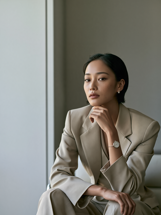 Elegant Urban Professional in Minimalist Office