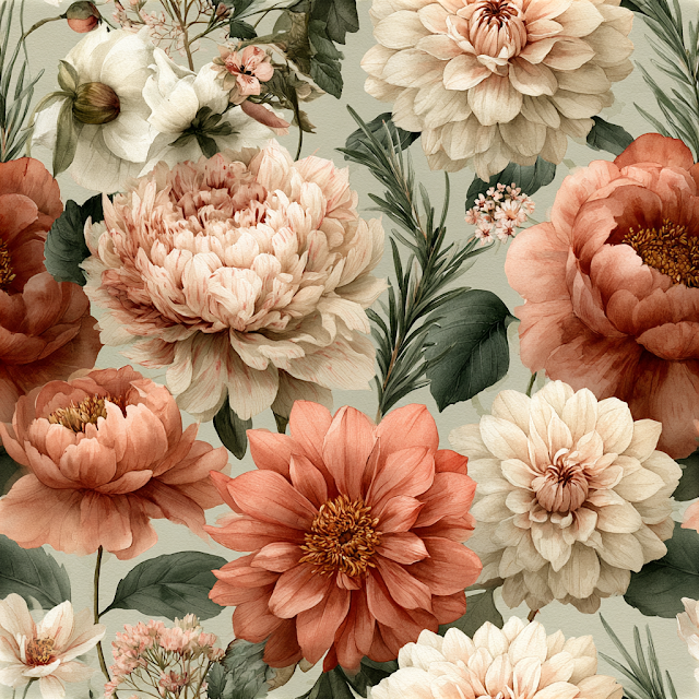 Elegant Watercolor Botanical Pattern