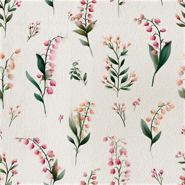 Elegant Watercolor Floral Pattern with Lily of the Valley