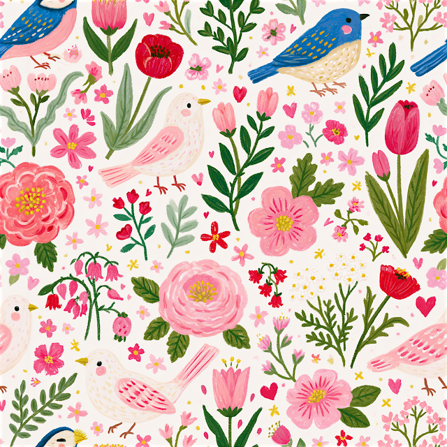 Elegant Watercolor Spring Floral Pattern