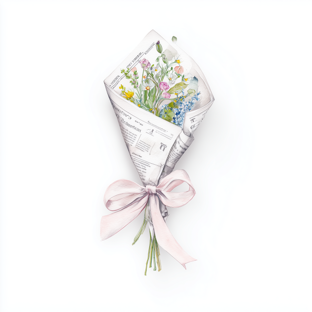 Elegant Watercolor Wildflower Bouquet