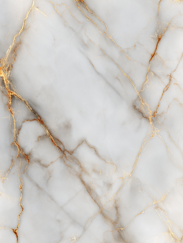 Elegant White Marble with Gold Inlays
