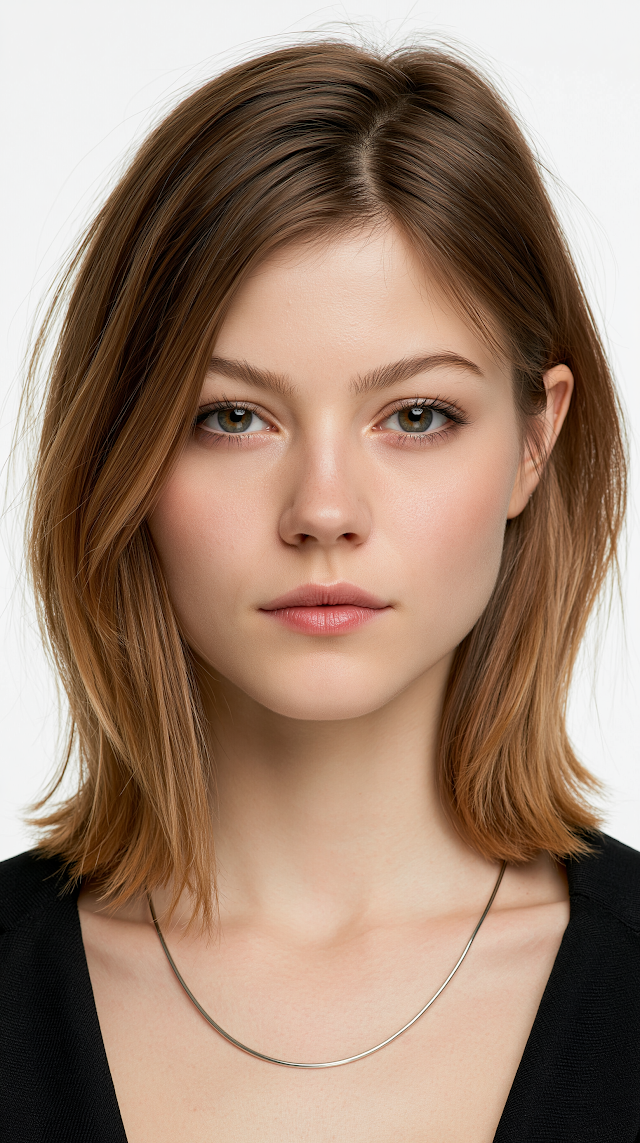 Elegant Woman Headshot with Natural Luxury Makeup
