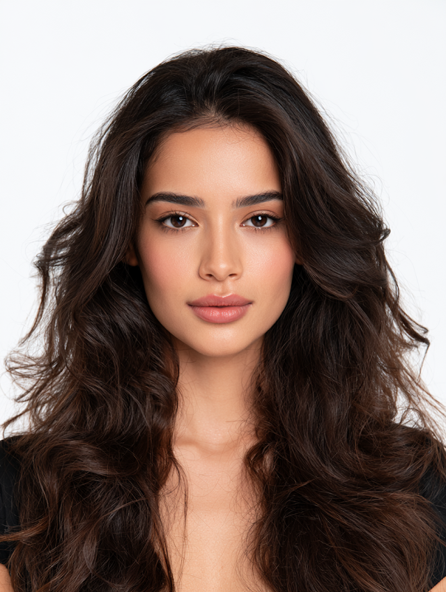 Elegant Young Latin American Woman in Glamorous Makeup