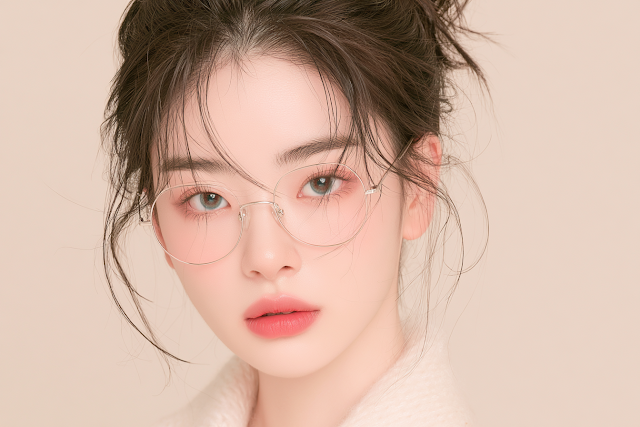 Elegant Young Woman with Glasses
