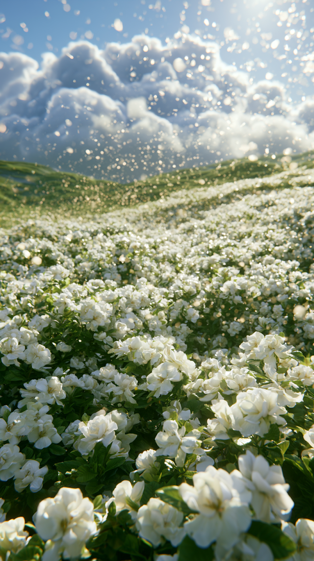 Enchanting Sea of Blooming Gardenias