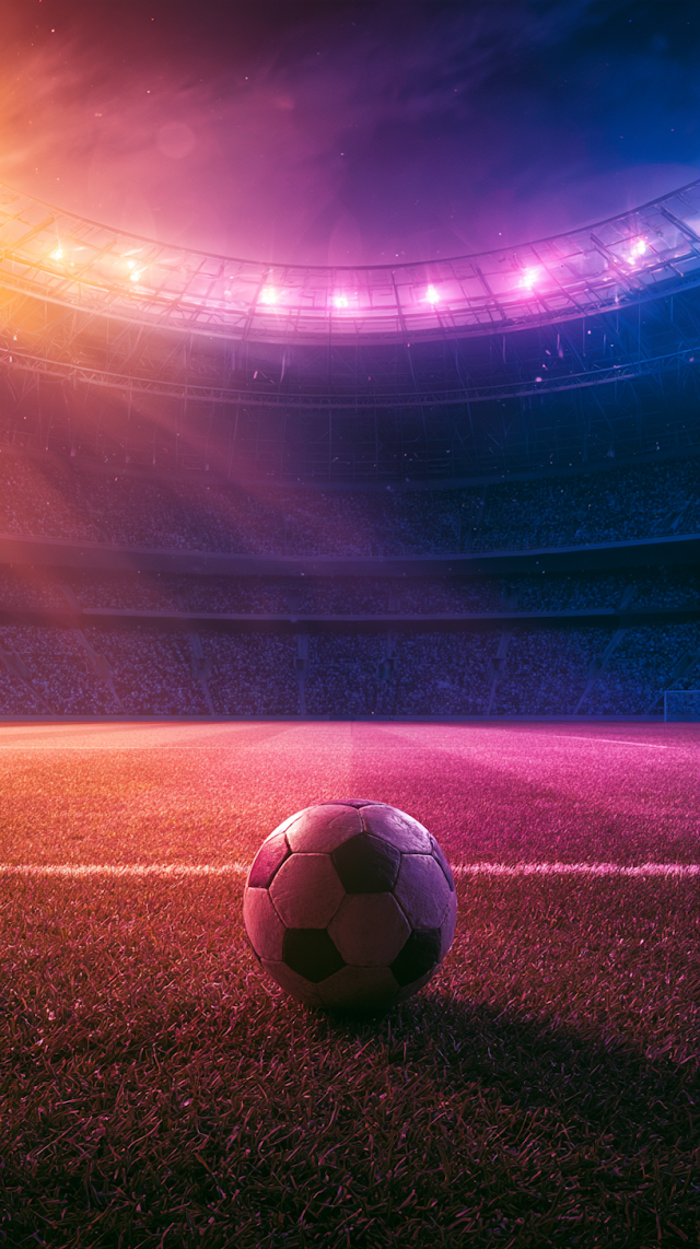 Epic Football Stadium Under Dramatic Lighting
