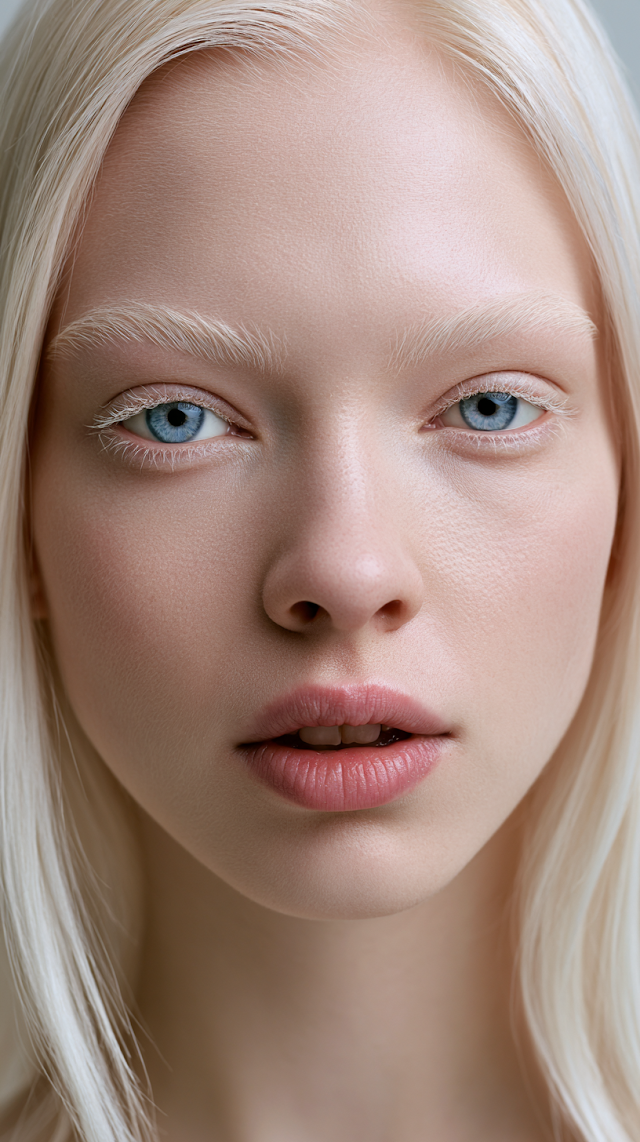 Ethereal Beauty Portrait of Young Albino Woman