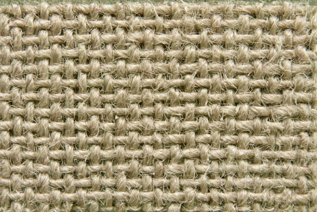 Extreme Close-Up of Coarse Jute Fabric