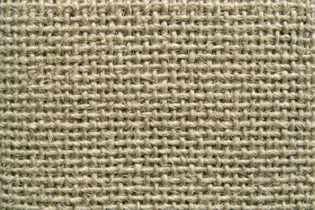 Extreme Close-Up of Coarse Woven Burlap Fabric