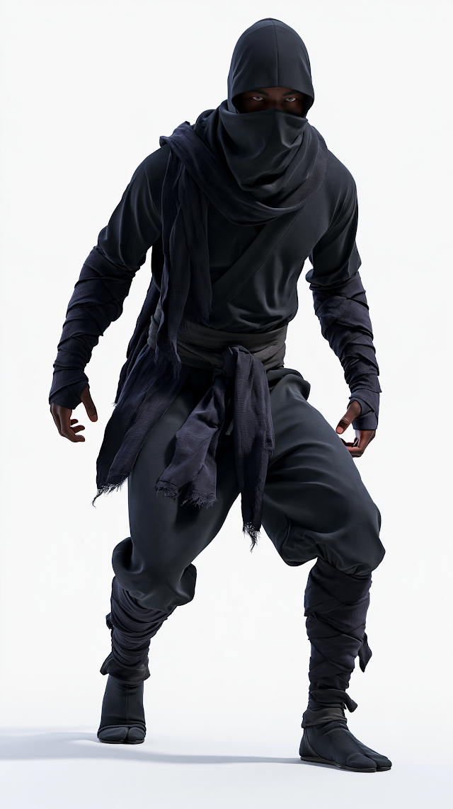 Fierce Japanese Ninja Warrior Portrait