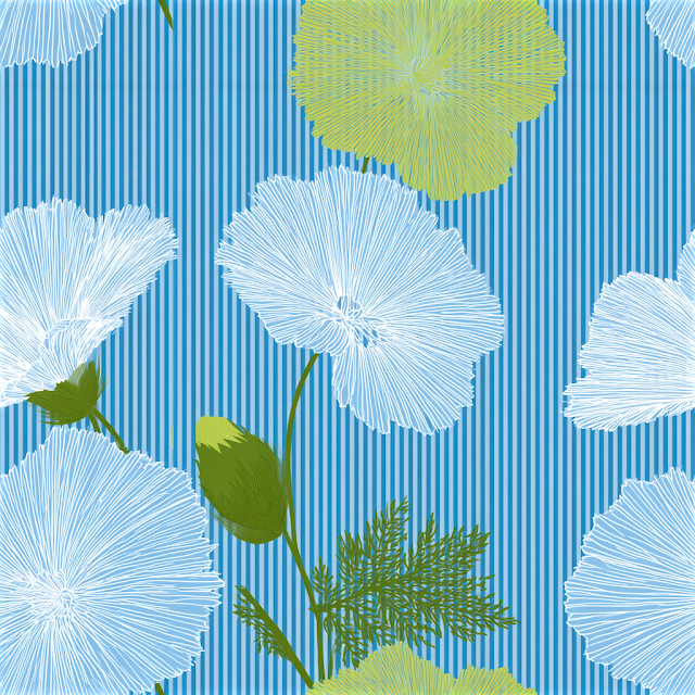 Floral Pattern with Corrugated Metal Background