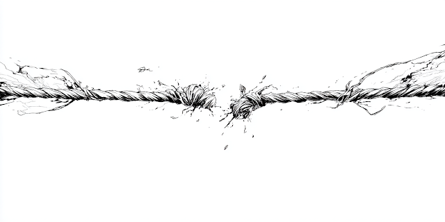 Fraying Tension: Minimalist Rope Illustration