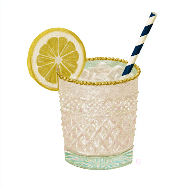 Fresh Lemonade in a Vintage Glass
