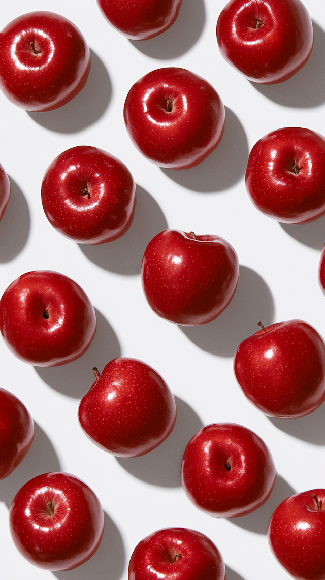 Fresh Red Apples on White Background
