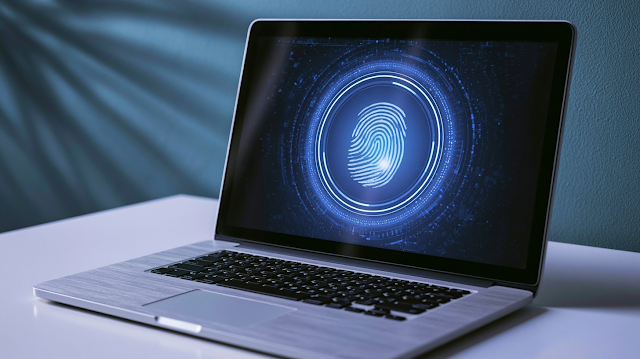Futuristic Biometric Laptop Interface