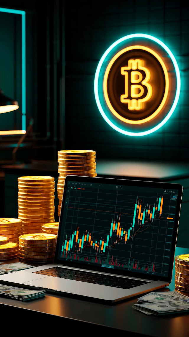 Futuristic Cryptocurrency Trading Workspace