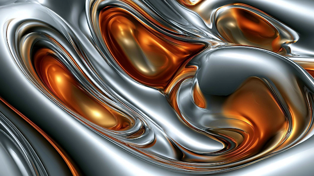Futuristic Flowing Liquid Metal Abstract