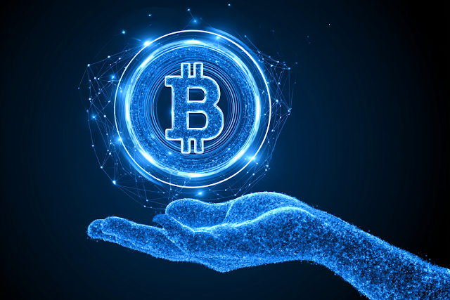 Futuristic Holographic Cryptocurrency Coin Concept