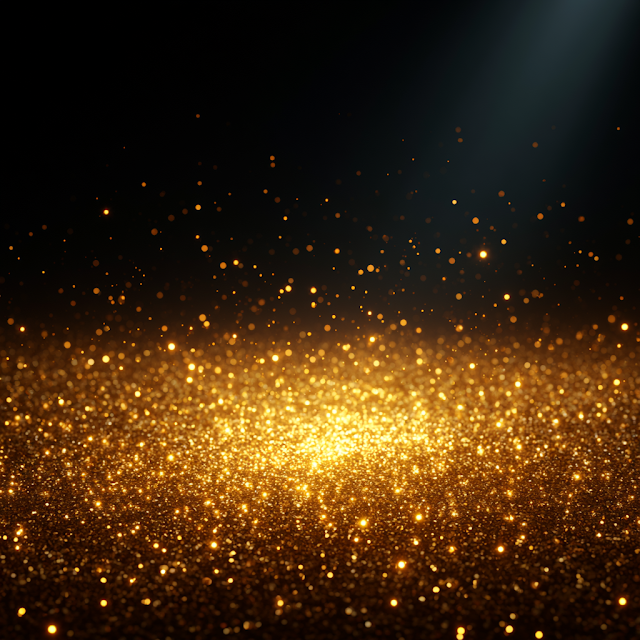Glowing Gold Sparkles and Confetti