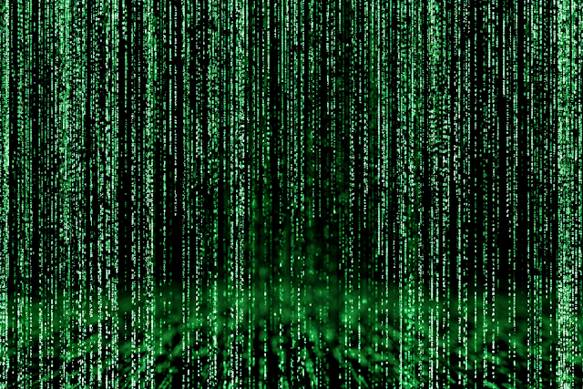 Glowing Green Digital Code Rain