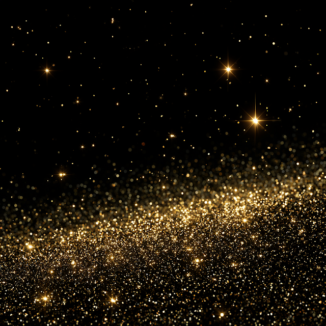 Golden Sparkling Stars and Confetti