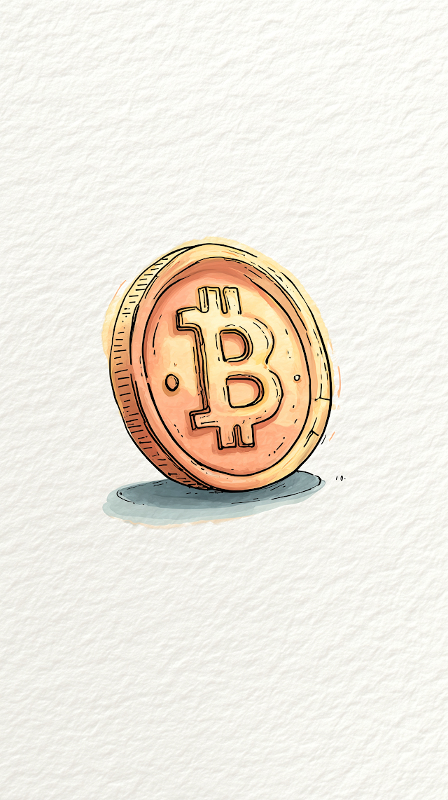 Hand-Drawn Bitcoin Coin Illustration