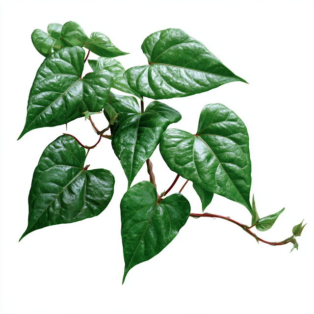 Heart-Shaped Climbing Vine with Glossy Green Leaves