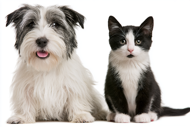 Heartwarming Friendship: Cute Dog and Tuxedo Cat Together
