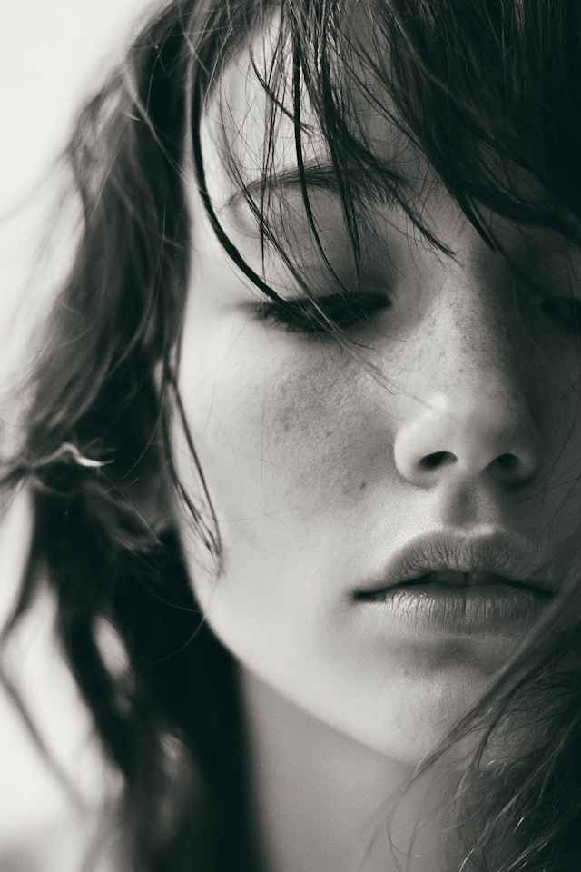 Intimate Black and White Portrait of a Young Woman
