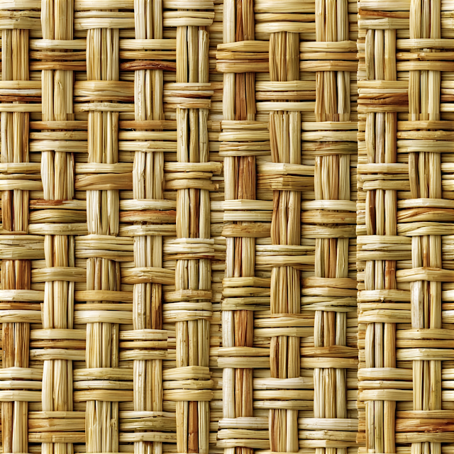 Intricate Bamboo Reed Mat Texture - Macro Photography