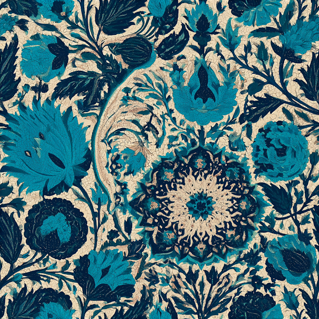 Intricate Persian Floral Pattern with Mandala Motif