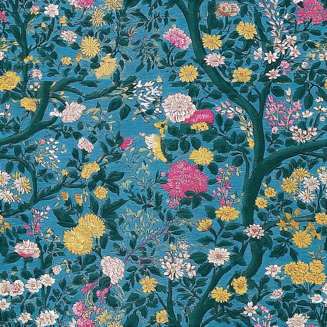 Intricate Vintage Botanical Textile Pattern