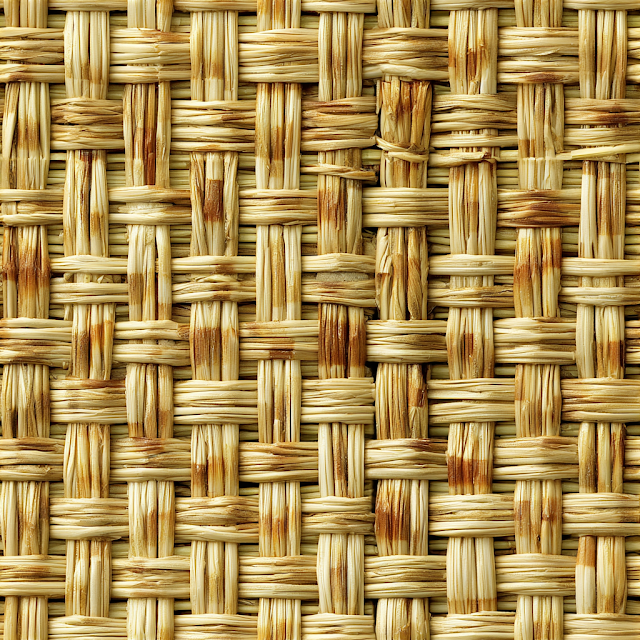 Intricate Woven Bamboo Reed Mat Texture