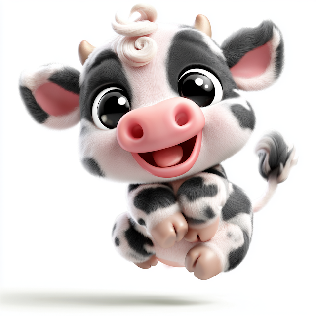 Joyful Cartoon Calf Mascot