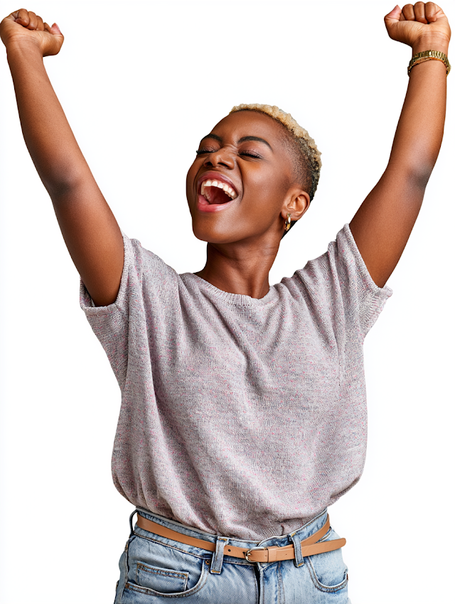 Joyful Celebration of a Young Black Woman