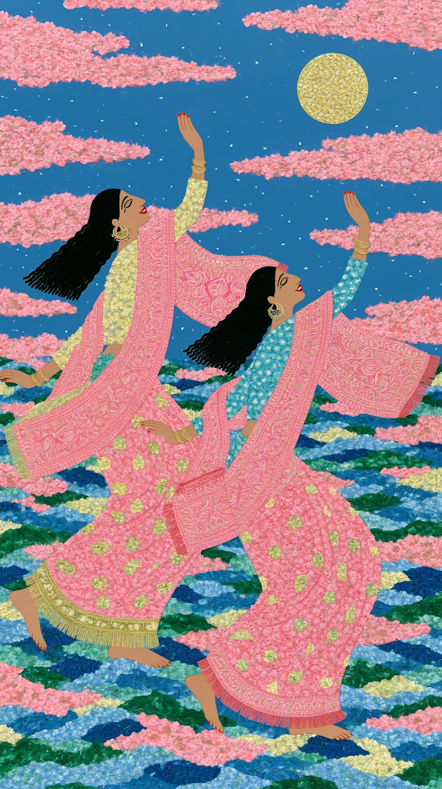 Joyful Dance of Tamil Village Girls Under Moonlight