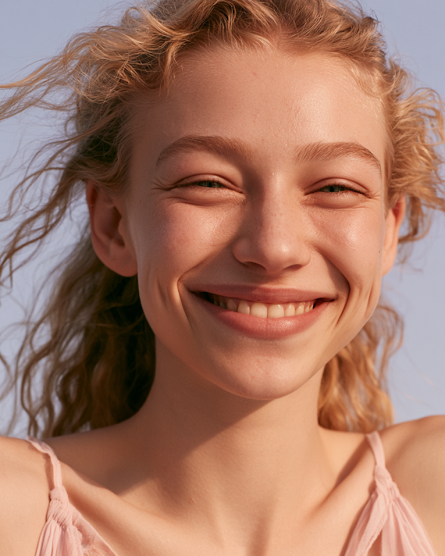 Joyful Summer Beauty Portrait of a Young Woman