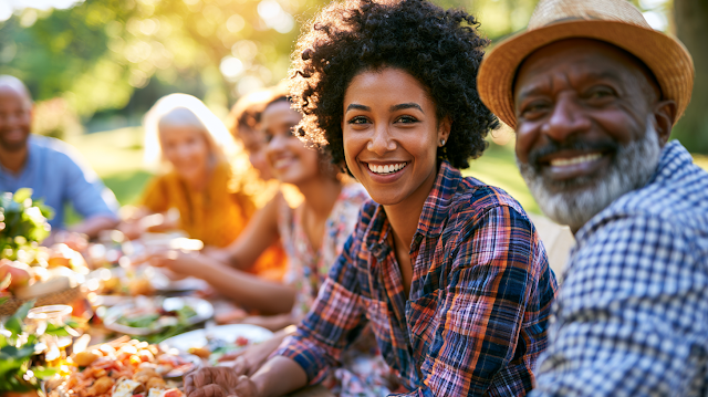 Joyful Summer Picnic with Multiracial Friends