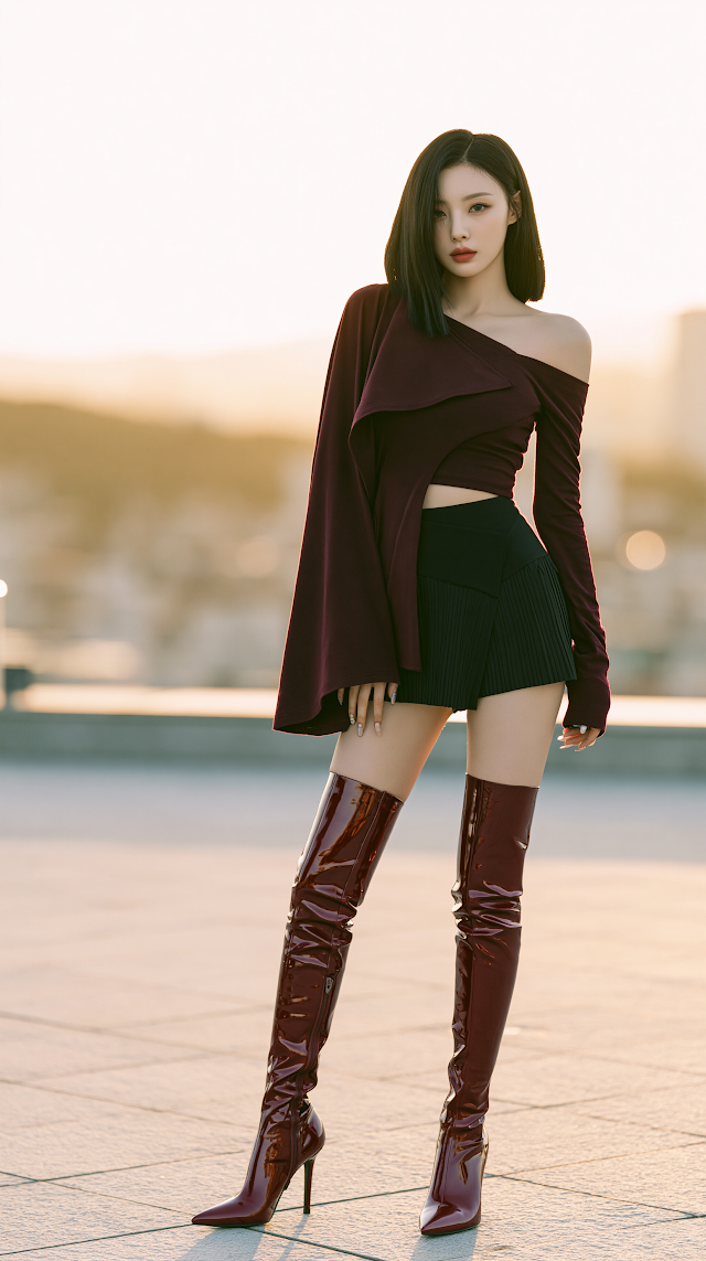 K-Pop Inspired Dance Portrait at Golden Hour