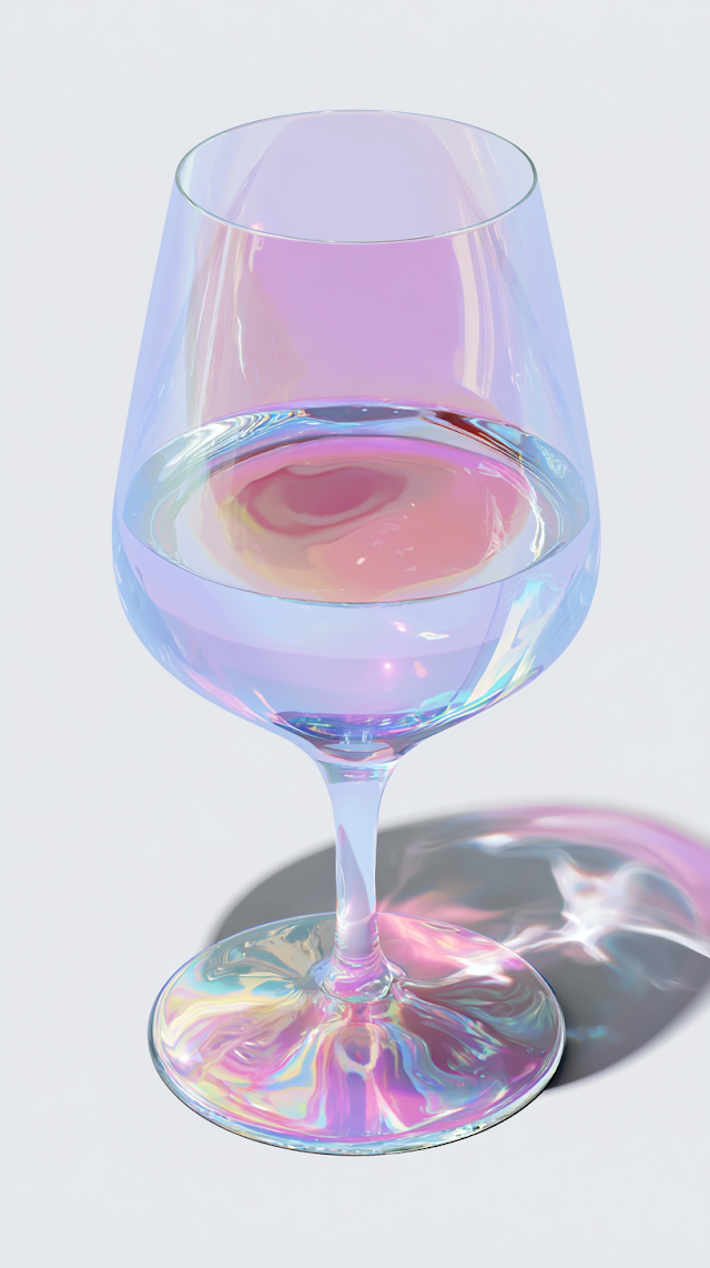 Luminous Wine Glass with Vibrant Gradients