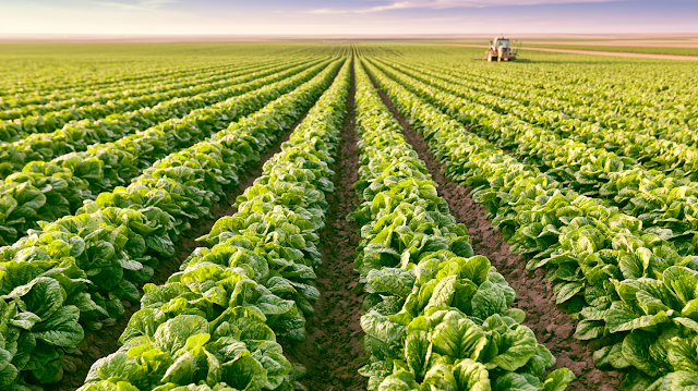 Lush Agricultural Landscape with Tractor