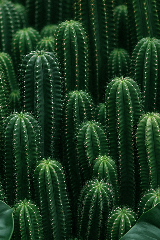 Lush Cactus Cluster in Natural Setting