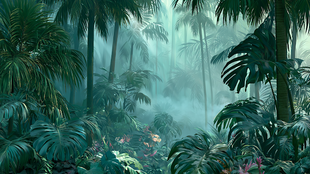 Lush Tropical Forest Landscape with Abundant Foliage
